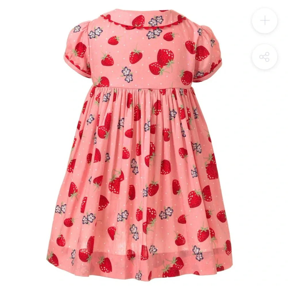 Rachel Riley Strawberry Button-Front Dress - Size 18M - Picture 13 of 13